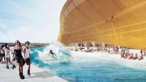 Une piscine à  vagues dans le nouveau stade des Washington Redskins