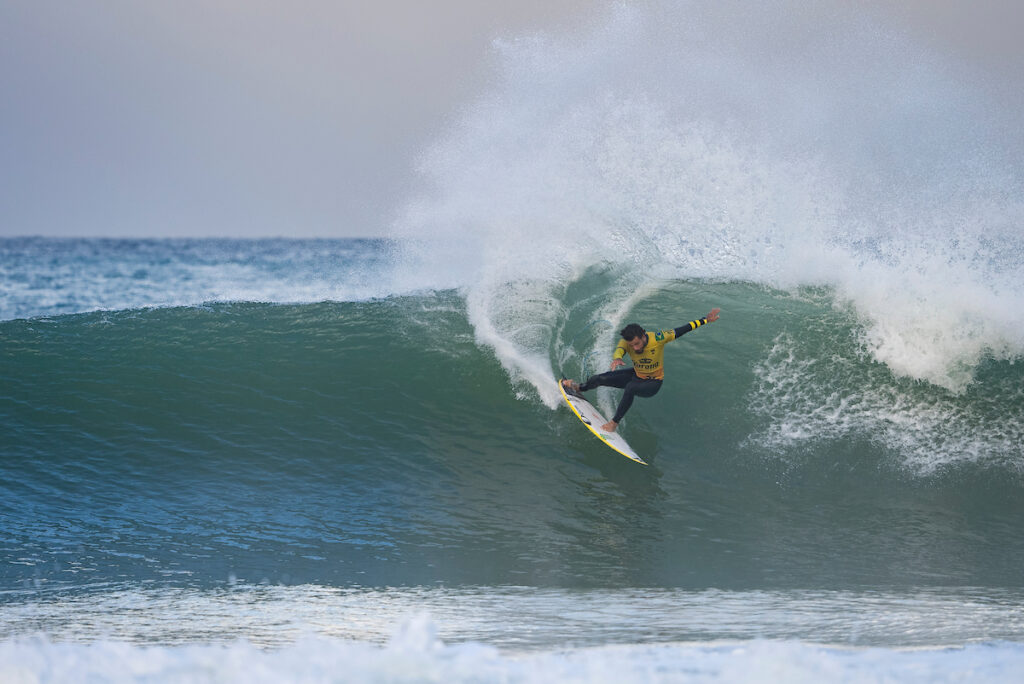 JEFFREYS BAY, EASTERN CAPE, SOUTH AFRICA - JULY 19: WSL Champion Filipe Toledo of Brazil surfs in the Final at the Corona Open J-Bay on July 19, 2023 at Jeffreys Bay, Eastern Cape, South Africa. (Photo by Alan Van Gysen/World Surf League)