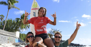 La Réunion : Hina Conradi et Matéo Poulot remportent la 2e étape du Banque Populaire Surf Tour