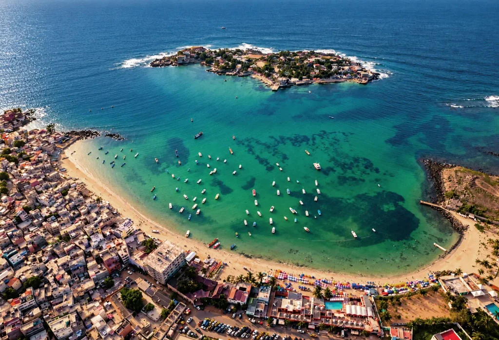 l'île de Ngor vue du ciel, Sénégal